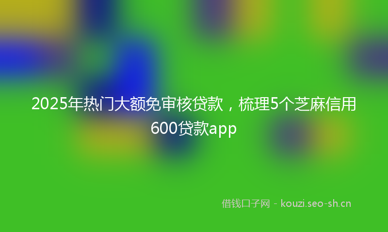 2025年热门大额免审核贷款，梳理5个芝麻信用600贷款app