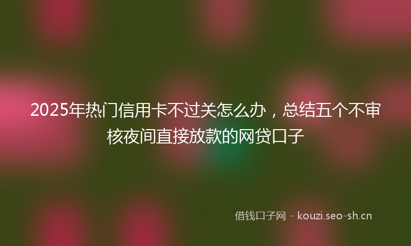 2025年热门信用卡不过关怎么办，总结五个不审核夜间直接放款的网贷口子