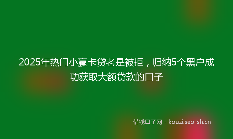 2025年热门小赢卡贷老是被拒，归纳5个黑户成功获取大额贷款的口子