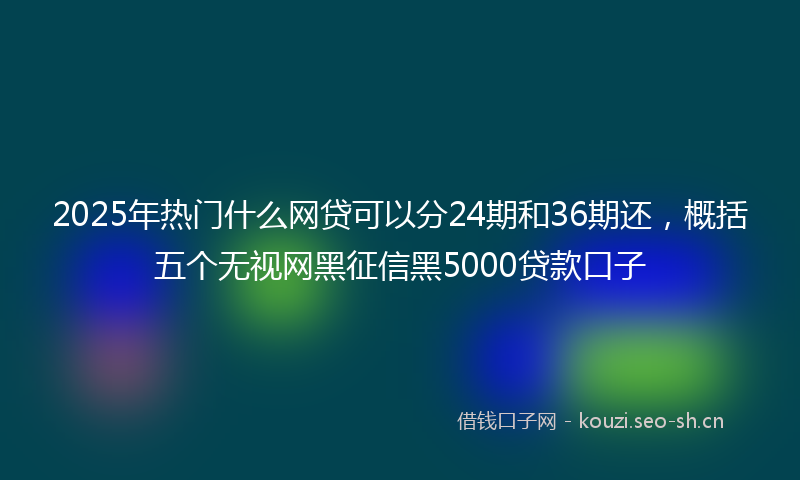 2025年热门什么网贷可以分24期和36期还，概括五个无视网黑征信黑5000贷款口子