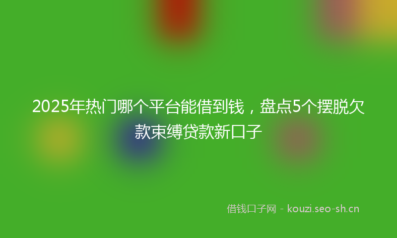 2025年热门哪个平台能借到钱，盘点5个摆脱欠款束缚贷款新口子