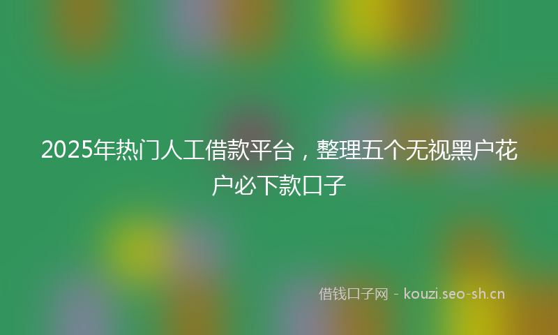 2025年热门人工借款平台，整理五个无视黑户花户必下款口子