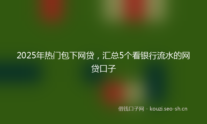 2025年热门包下网贷，汇总5个看银行流水的网贷口子