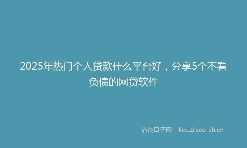 2025年热门个人贷款什么平台好，分享5个不看负债的网贷软件