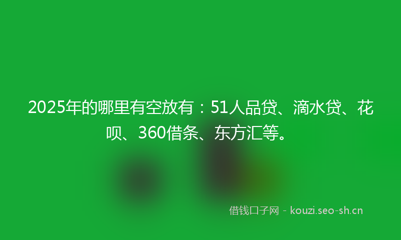 2025年的哪里有空放有：51人品贷、滴水贷、花呗、360借条、东方汇等。