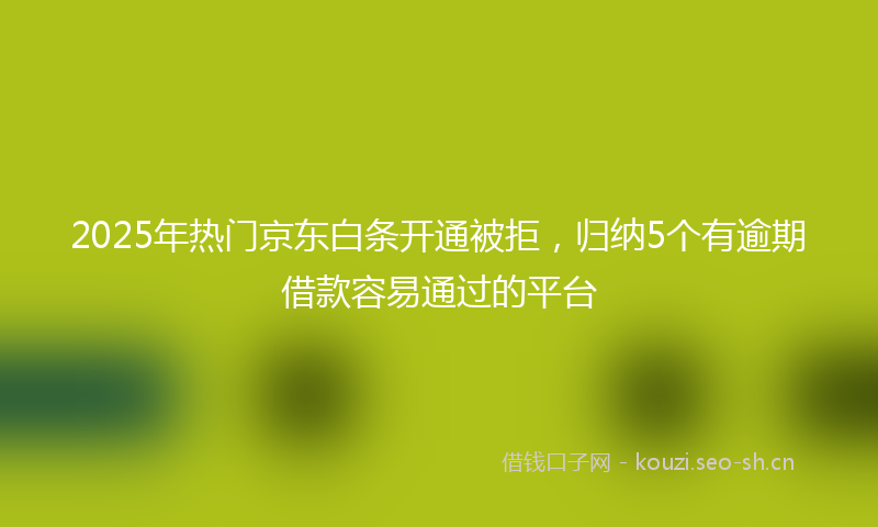 2025年热门京东白条开通被拒，归纳5个有逾期借款容易通过的平台