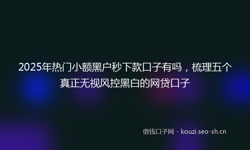 2025年热门小额黑户秒下款口子有吗，梳理五个真正无视风控黑白的网贷口子