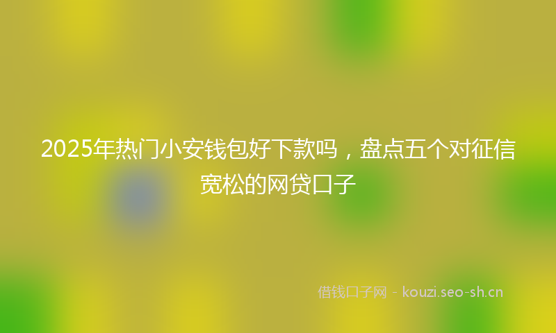 2025年热门小安钱包好下款吗，盘点五个对征信宽松的网贷口子