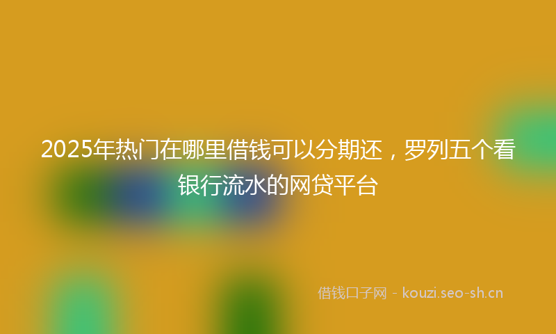 2025年热门在哪里借钱可以分期还，罗列五个看银行流水的网贷平台