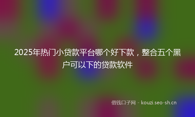 2025年热门小贷款平台哪个好下款，整合五个黑户可以下的贷款软件