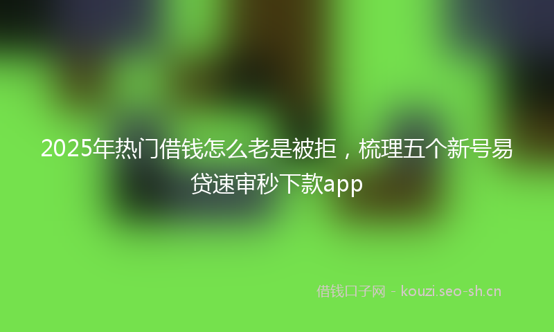 2025年热门借钱怎么老是被拒，梳理五个新号易贷速审秒下款app