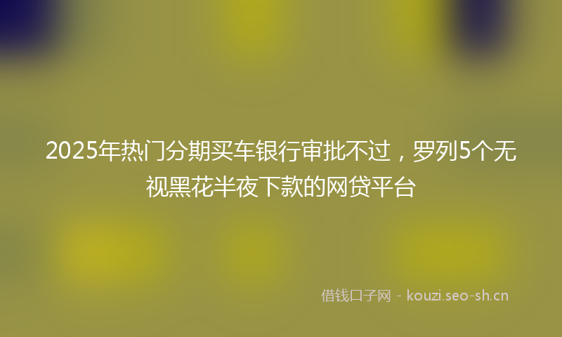 2025年热门分期买车银行审批不过，罗列5个无视黑花半夜下款的网贷平台
