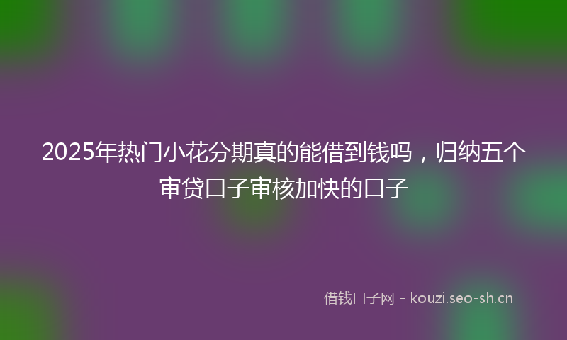 2025年热门小花分期真的能借到钱吗，归纳五个审贷口子审核加快的口子