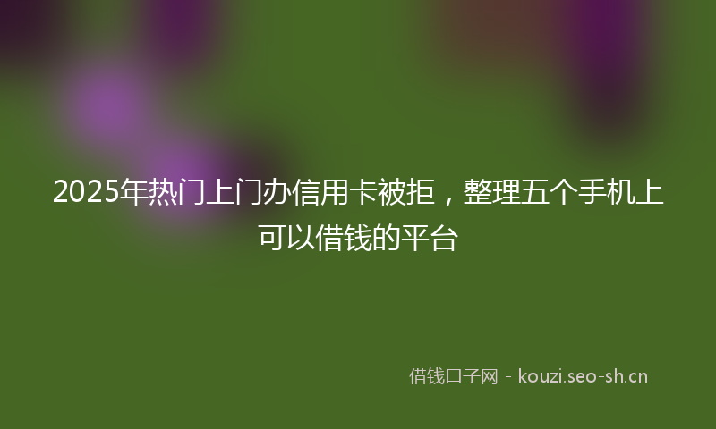 2025年热门上门办信用卡被拒，整理五个手机上可以借钱的平台