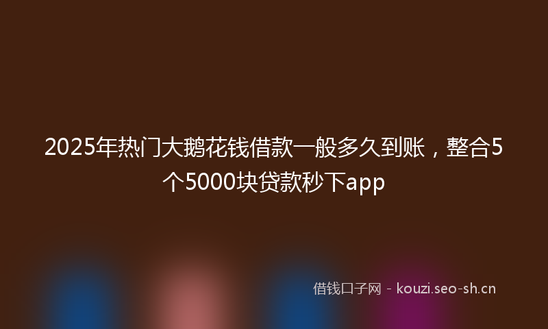 2025年热门大鹅花钱借款一般多久到账，整合5个5000块贷款秒下app