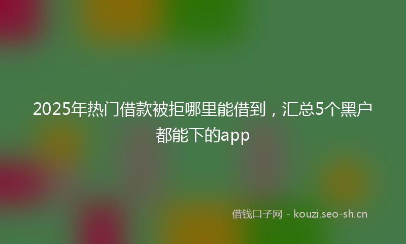 2025年热门借款被拒哪里能借到，汇总5个黑户都能下的app