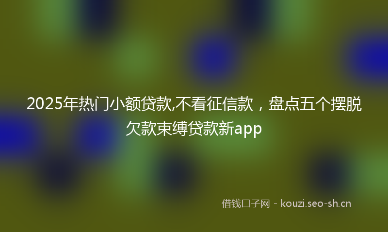 2025年热门小额贷款,不看征信款，盘点五个摆脱欠款束缚贷款新app