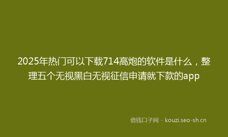 2025年热门可以下载714高炮的软件是什么，整理五个无视黑白无视征信申请就下款的app