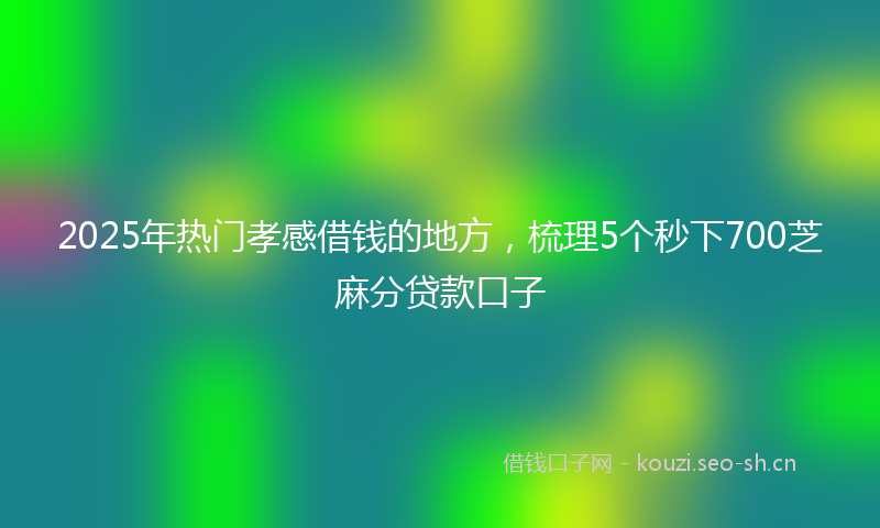 2025年热门孝感借钱的地方，梳理5个秒下700芝麻分贷款口子