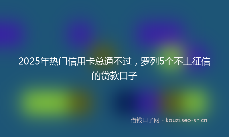 2025年热门信用卡总通不过，罗列5个不上征信的贷款口子