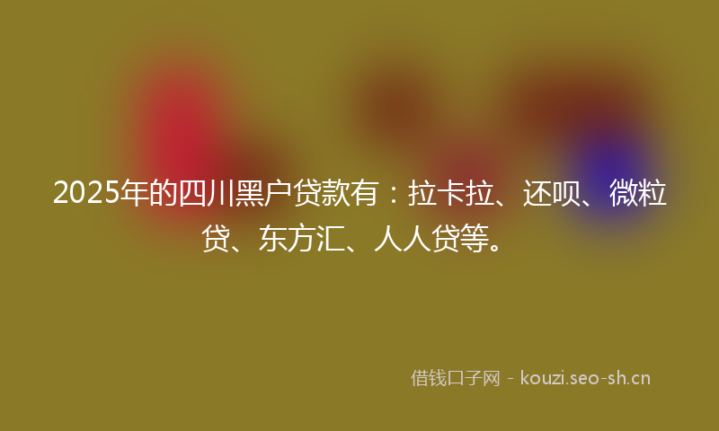 2025年的四川黑户贷款有：拉卡拉、还呗、微粒贷、东方汇、人人贷等。