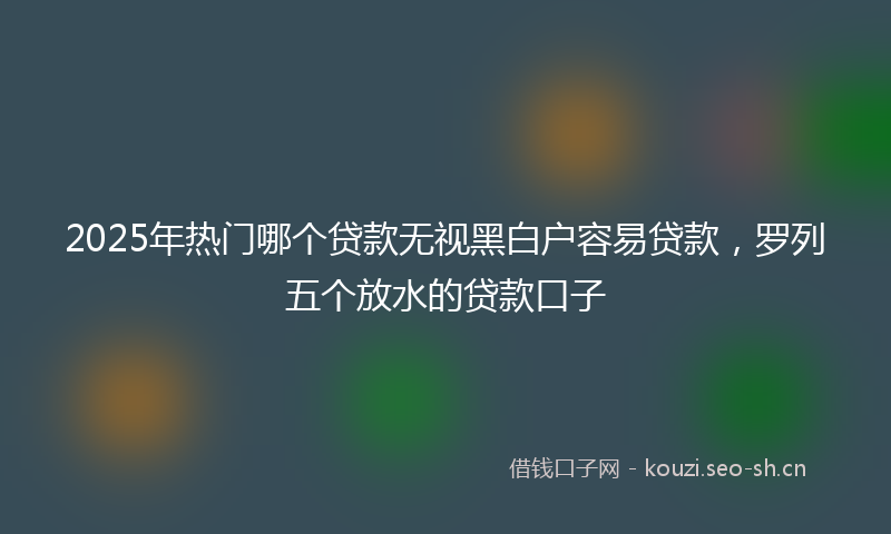 2025年热门哪个贷款无视黑白户容易贷款，罗列五个放水的贷款口子