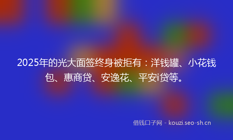 2025年的光大面签终身被拒有：洋钱罐、小花钱包、惠商贷、安逸花、平安i贷等。