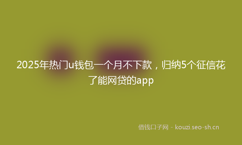 2025年热门u钱包一个月不下款，归纳5个征信花了能网贷的app
