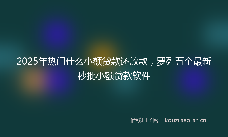 2025年热门什么小额贷款还放款，罗列五个最新秒批小额贷款软件
