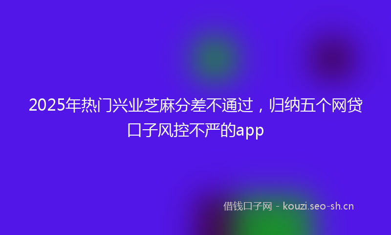 2025年热门兴业芝麻分差不通过，归纳五个网贷口子风控不严的app