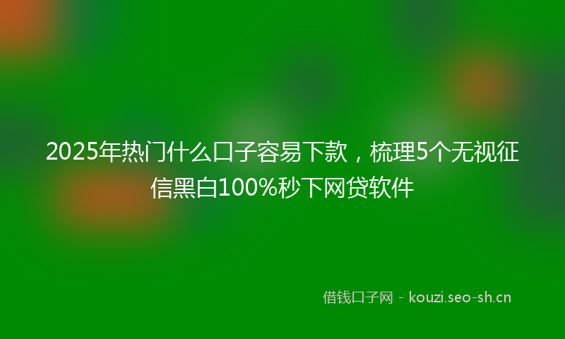 2025年热门什么口子容易下款，梳理5个无视征信黑白100%秒下网贷软件
