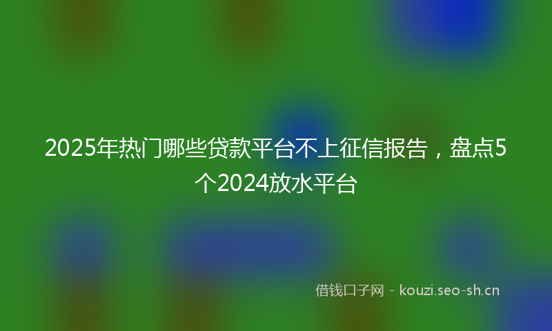 2025年热门哪些贷款平台不上征信报告，盘点5个2024放水平台