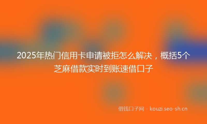 2025年热门信用卡申请被拒怎么解决，概括5个芝麻借款实时到账速借口子