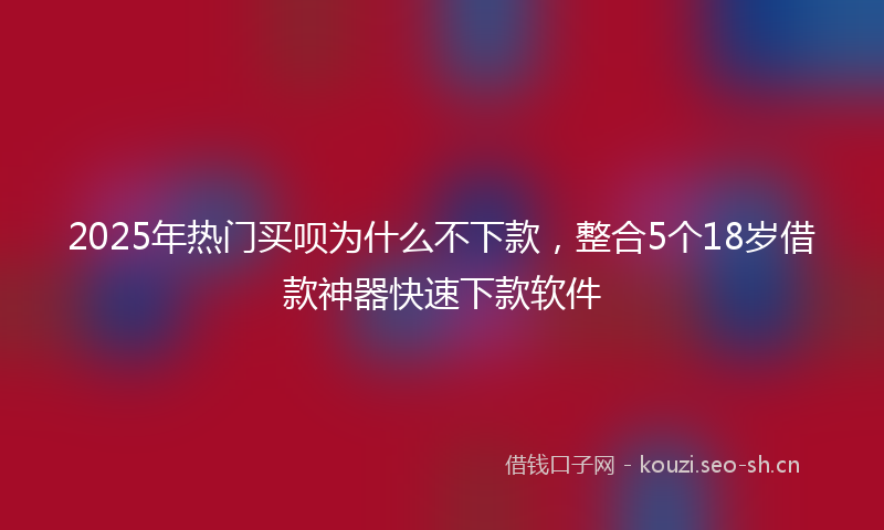 2025年热门买呗为什么不下款，整合5个18岁借款神器快速下款软件