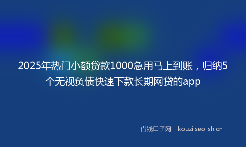 2025年热门小额贷款1000急用马上到账，归纳5个无视负债快速下款长期网贷的app