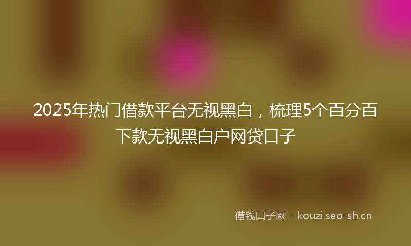 2025年热门借款平台无视黑白，梳理5个百分百下款无视黑白户网贷口子