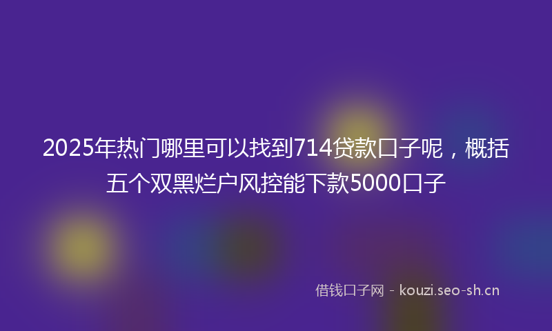 2025年热门哪里可以找到714贷款口子呢，概括五个双黑烂户风控能下款5000口子