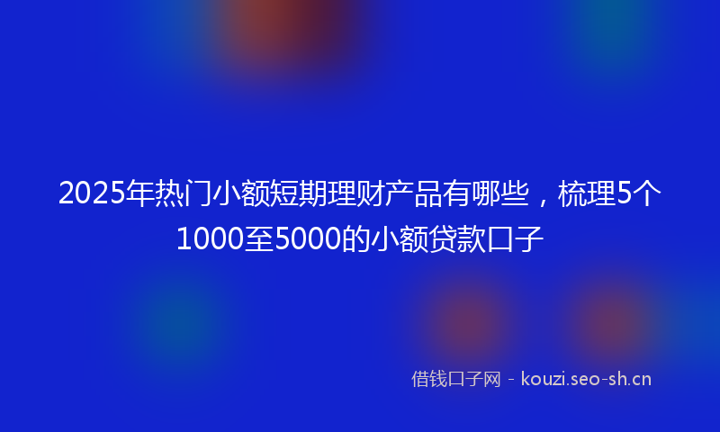2025年热门小额短期理财产品有哪些，梳理5个1000至5000的小额贷款口子
