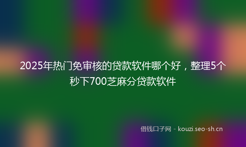 2025年热门免审核的贷款软件哪个好，整理5个秒下700芝麻分贷款软件