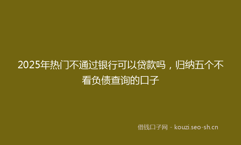 2025年热门不通过银行可以贷款吗，归纳五个不看负债查询的口子