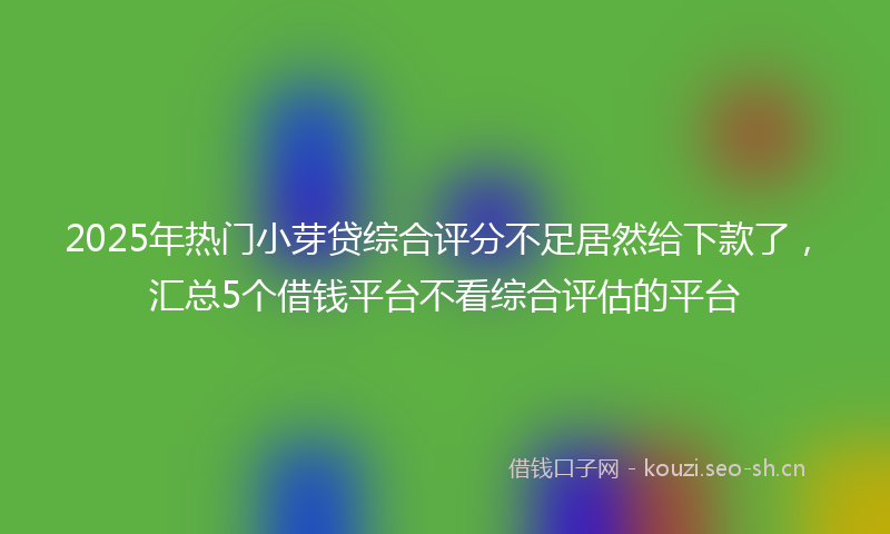 2025年热门小芽贷综合评分不足居然给下款了，汇总5个借钱平台不看综合评估的平台