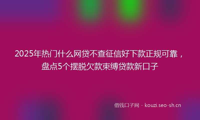 2025年热门什么网贷不查征信好下款正规可靠，盘点5个摆脱欠款束缚贷款新口子