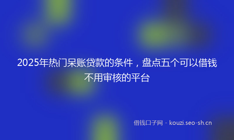 2025年热门呆账贷款的条件，盘点五个可以借钱不用审核的平台