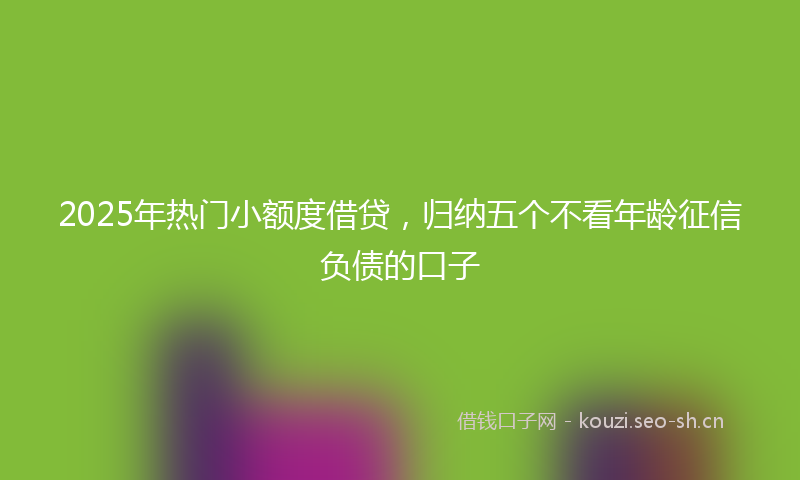 2025年热门小额度借贷，归纳五个不看年龄征信负债的口子