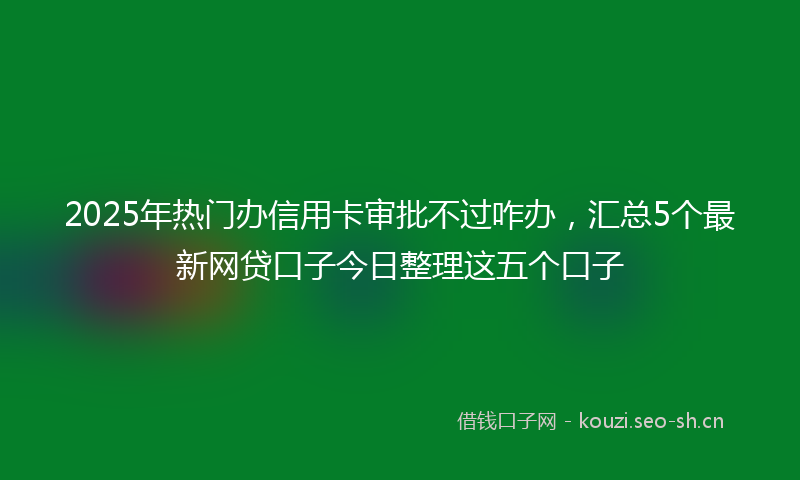 2025年热门办信用卡审批不过咋办，汇总5个最新网贷口子今日整理这五个口子