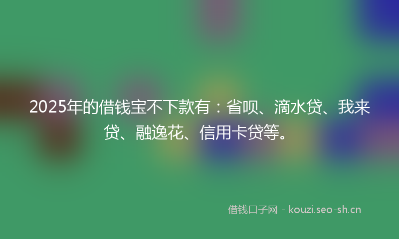 2025年的借钱宝不下款有：省呗、滴水贷、我来贷、融逸花、信用卡贷等。