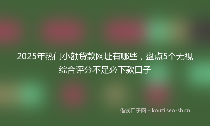 2025年热门小额贷款网址有哪些，盘点5个无视综合评分不足必下款口子