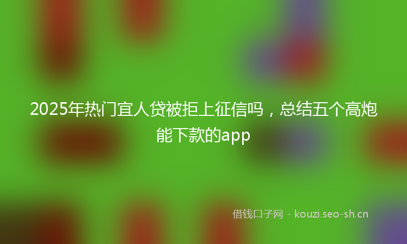 2025年热门宜人贷被拒上征信吗，总结五个高炮能下款的app