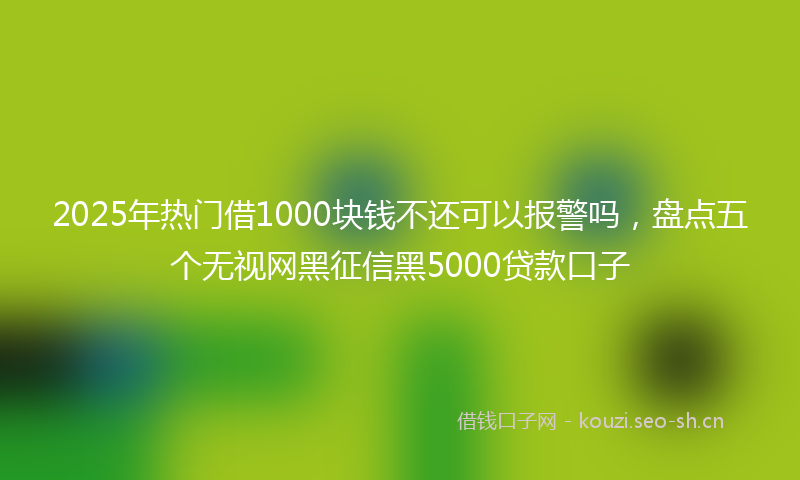 2025年热门借1000块钱不还可以报警吗，盘点五个无视网黑征信黑5000贷款口子