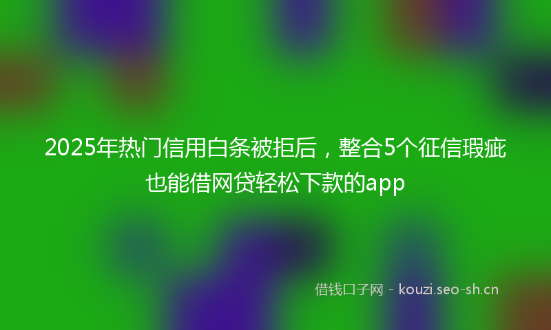 2025年热门信用白条被拒后，整合5个征信瑕疵也能借网贷轻松下款的app